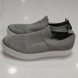 Gray Slip-On Knit Sneakers